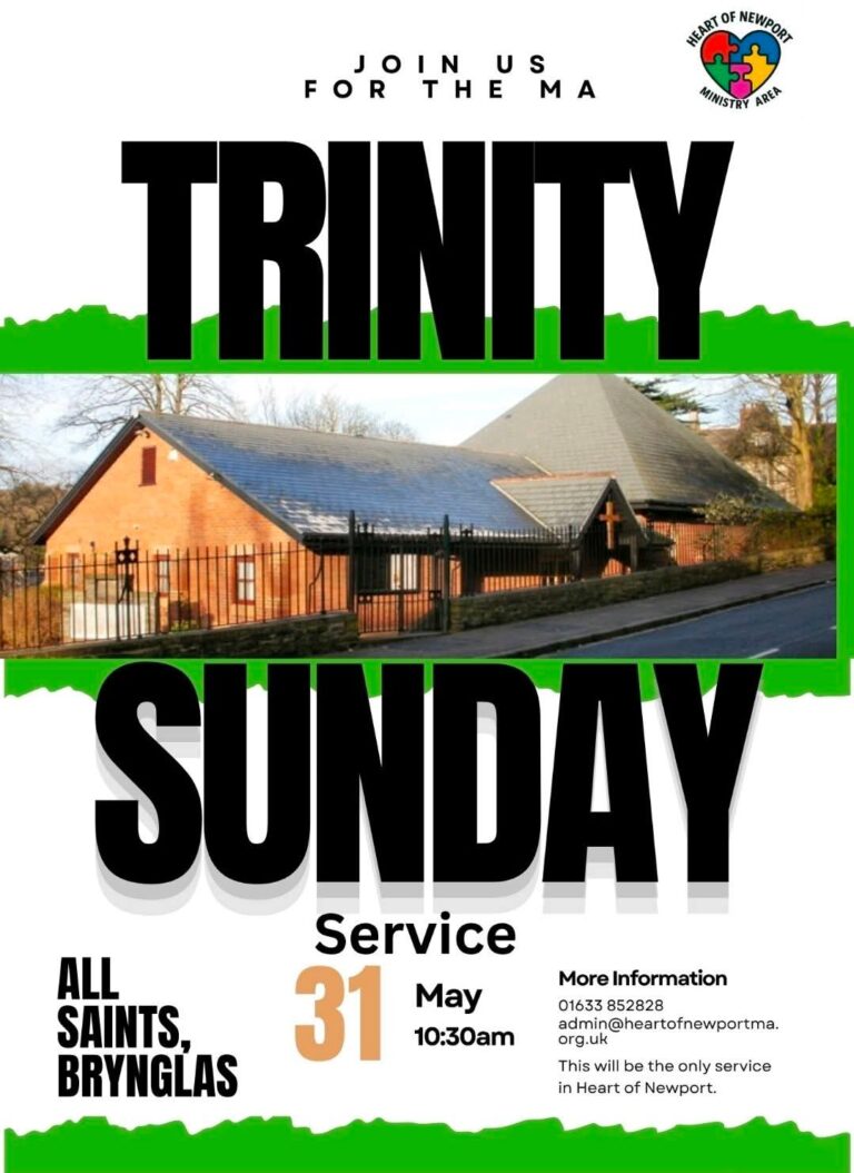 Trinity Sunday service All Saints, Brynglas, 11.00am 31 May 2026